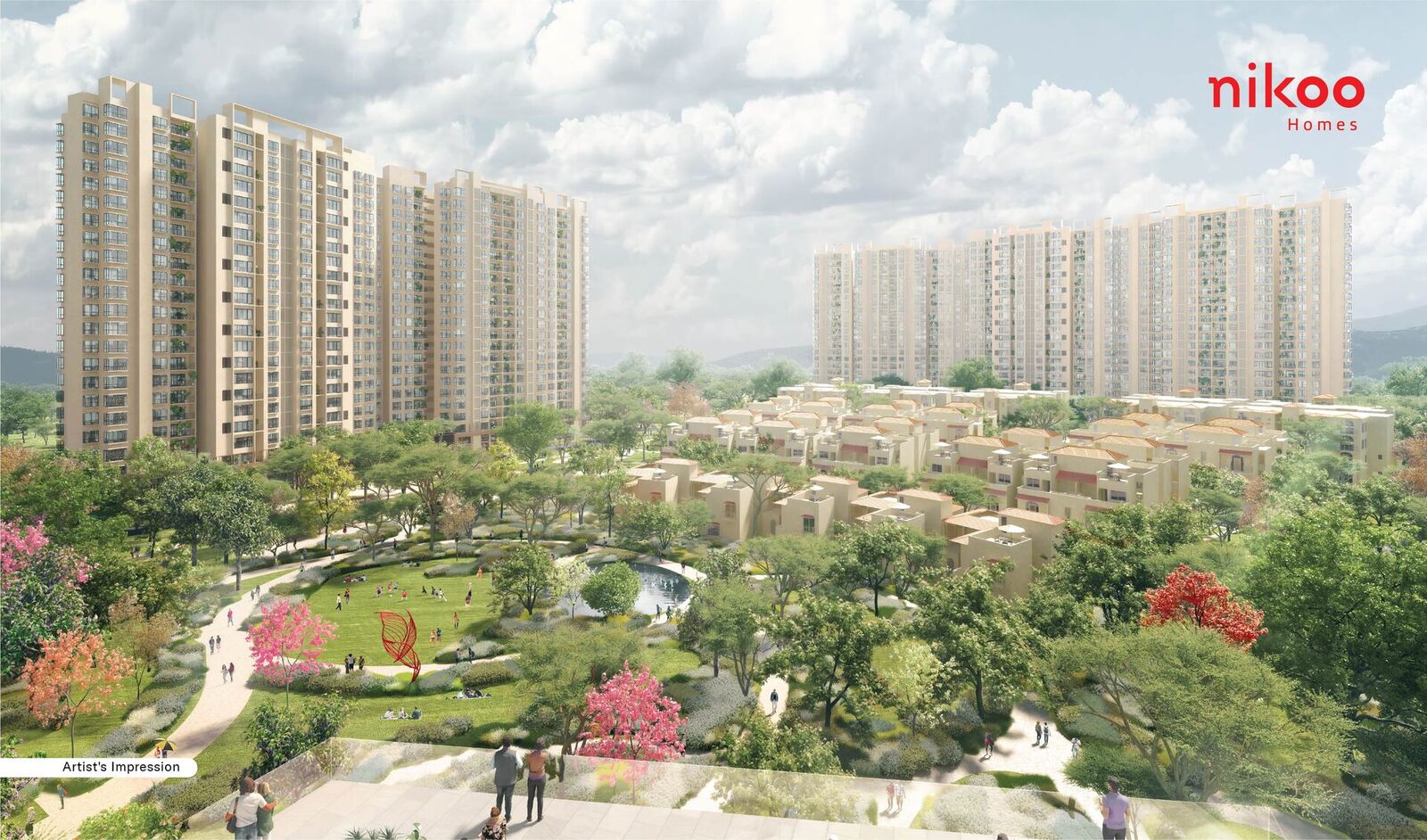 Nikoo Homes 9 elevation view - upcoming residential towers at KIADB Bagalur, North Bangalore by Bhartiya Urban